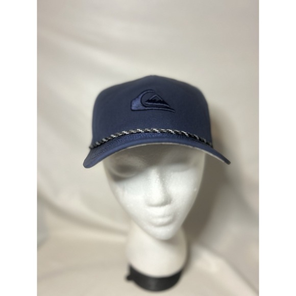 Quicksilver Navy Blue Mesh Trucker Hat  Surf‎ Skate Snapback Rope Polyester - Picture 1 of 7